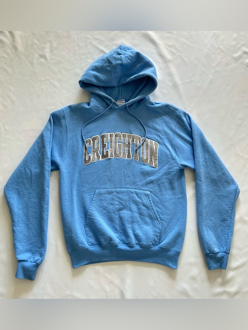 Champion Creighton Bluejays Small Sky Blue Hoodie Sweater College Logo Pullover